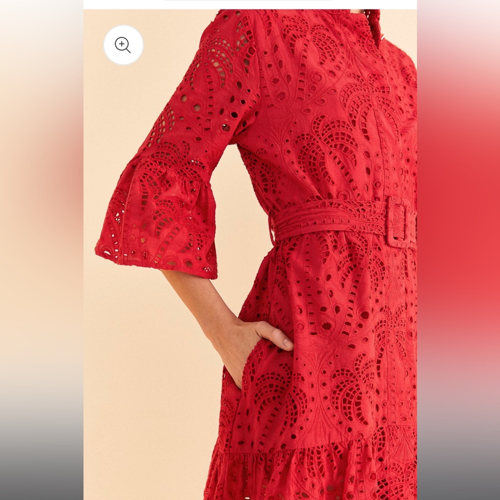 FARM Rio Red Lace Mini Dress - Picture 3 of 6